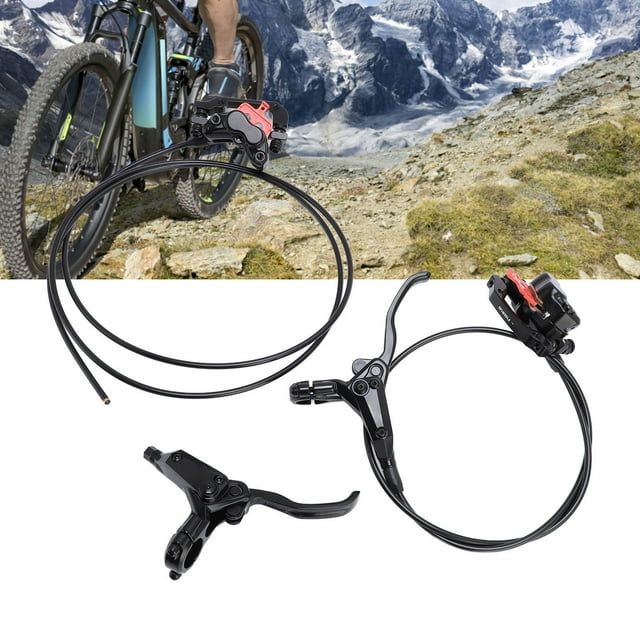 Brake Hydraulic Disc Brake Set Aluminum 4 Pistons Front and Rear Hydraulic Disc Brake Caliper with Lever for Cycling