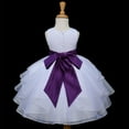 thumbnail image 2 of Ekidsbridal Shimmering Organza White Flower Girl Dress Weddings Layers Handmade Summer Easter Dress Special Occasions Pageant Toddler Girl's Clothing Holiday Bridal Baptism 4613S purple 2, 2 of 3
