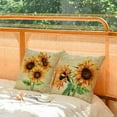 thumbnail image 2 of Set of 4 Sunflower Decorative Throw Pillow Covers 12x12 Inch Plant Pillow Covers Linen Square Pillow Cases Summer Flower Outdoor Sofa Couch Home Bed Decor Cushion Covers (12 by 12), 2 of 6