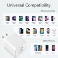 thumbnail image 3 of Cargador de pared USB iWTKENW de 2,4 A con doble puerto para iPhone y Samsung, 3 of 7