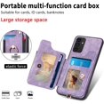 thumbnail image 4 of Phone Case for Samsung Galaxy A13 5G Wallet Cover with Tempered Glass Screen Protector and Wrist Strap Lanyard RFID Credit Card Holder Ring Stand Cell Accessories SM-A136U SM-A136U1 Women Men Purple, 4 of 9
