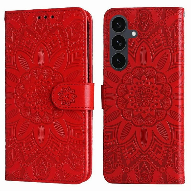 Funda tipo cartera GANGXUN para Samsung Galaxy S25 FE , diseño girasol, cuero PU, soporte, cierre magnético, tarjetero