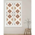 thumbnail image 2 of Window Privacy Film Orange Aztec Stained Glass Window Film Decorative Sun Block Window Cover Southwest Neutral Abstract Geometric Art Window Clings Static Adhesive Sticker for Bathroom 17.7"x78.7", 2 of 7