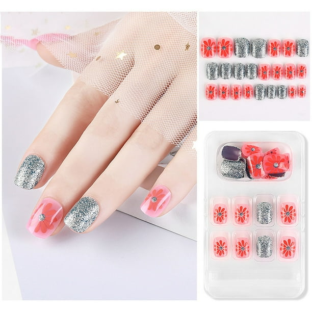 Uñas postizas, uñas postizas, regalos para mujeres que usan uñas postizas, uñas postizas terminadas, uñas postizas extraíbles, uñas postizas fijas.