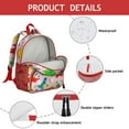 thumbnail image 4 of Cartoon Roaring Dino Student Backpack – Watercolor Dinosaur Artwork with Nature, Stars, and Hand-drawn Abstract Design, 4 of 6