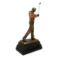 thumbnail image 3 of Professional Golfer Swinging Golf Club Bronze Electroplated Decor Statue 15" H, 3 of 8