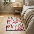 thumbnail image 3 of ODIKA 2'x3' Washable Accent Rug Pet Friendly, Bedside Mat Welcome Motif Door Pineapple Interlocking Border Pcs Striped for Bedroom, Nursery, RV, 3 of 7