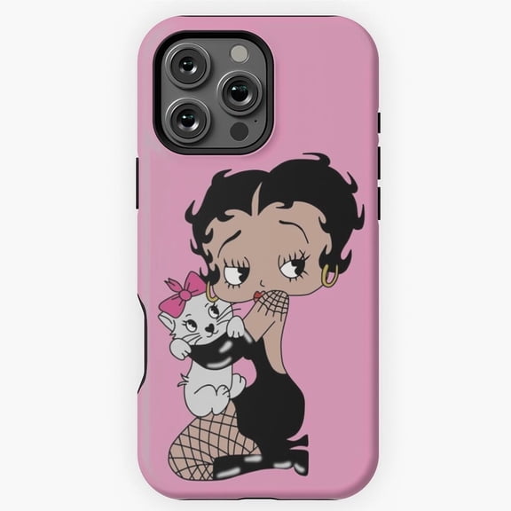 Betty Boop Cuddling Kitty Cat Classic Cartoon Retro Cute A177 Protective Case for iPhone 17 16 15 14 13 12 11 Pro Max