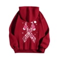thumbnail image 7 of Godom Womens Floral Hoodies Sweatshirts Casual Long Sleeve Loose Fit Drawstring Hooded Pullover, 7 of 7