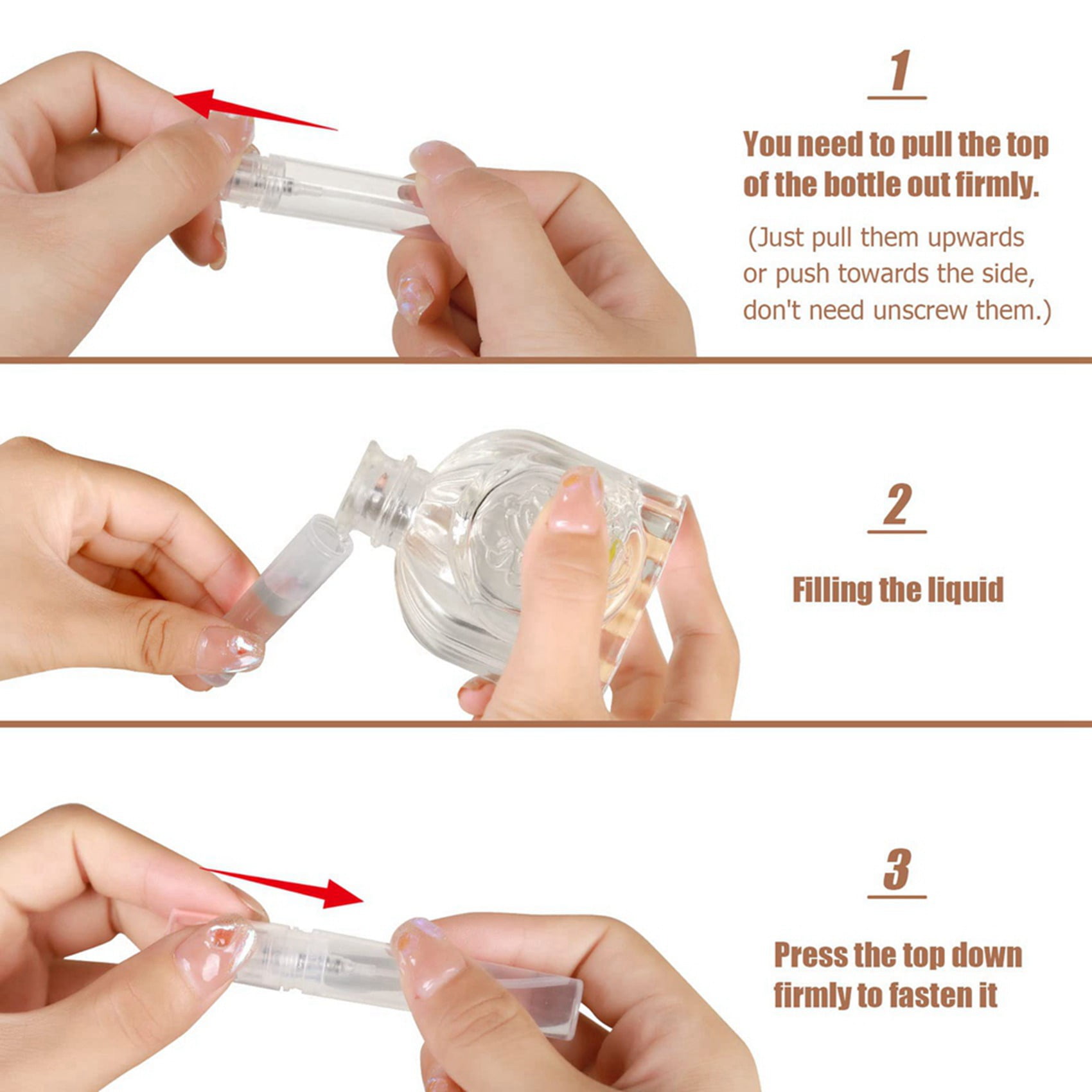 120PCS 5Ml Mini Bottle, Mini Clear Plastic Bottle Empty,Fine Mist Refillable Perfume Bottle,Perfume Atomizer