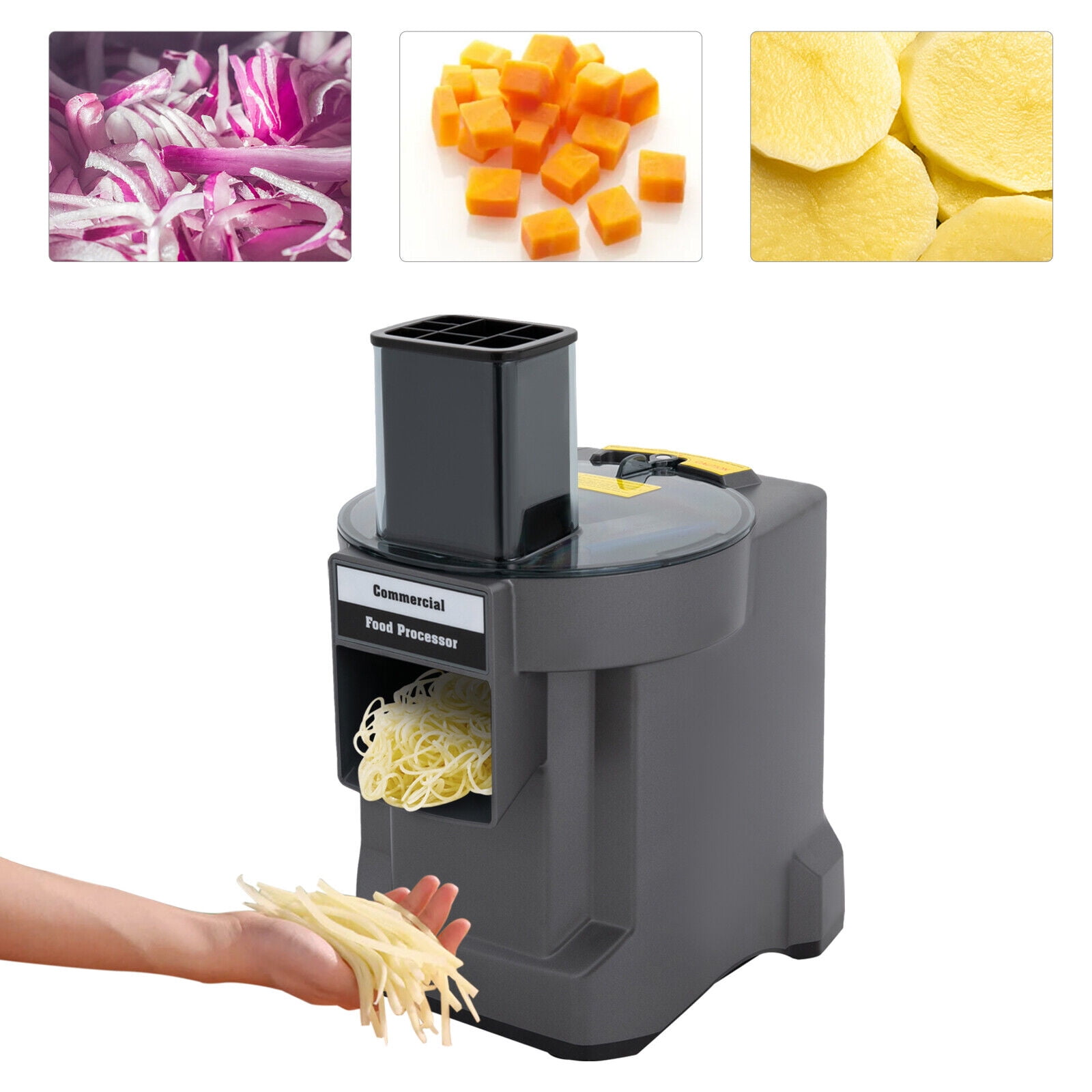 3-in-1 Commercial Vegetable Processor, Vegetable Slicer Shredder Dicer, Electric Food Processor with 3 Blades