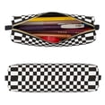 thumbnail image 2 of Fotbe Black and White Checkerboard Estuche para Lápices de Cuero con Estampado, Estuche con Cremallera Resistente, Organizador Compacto y Elegante para Papelería, 2 of 7