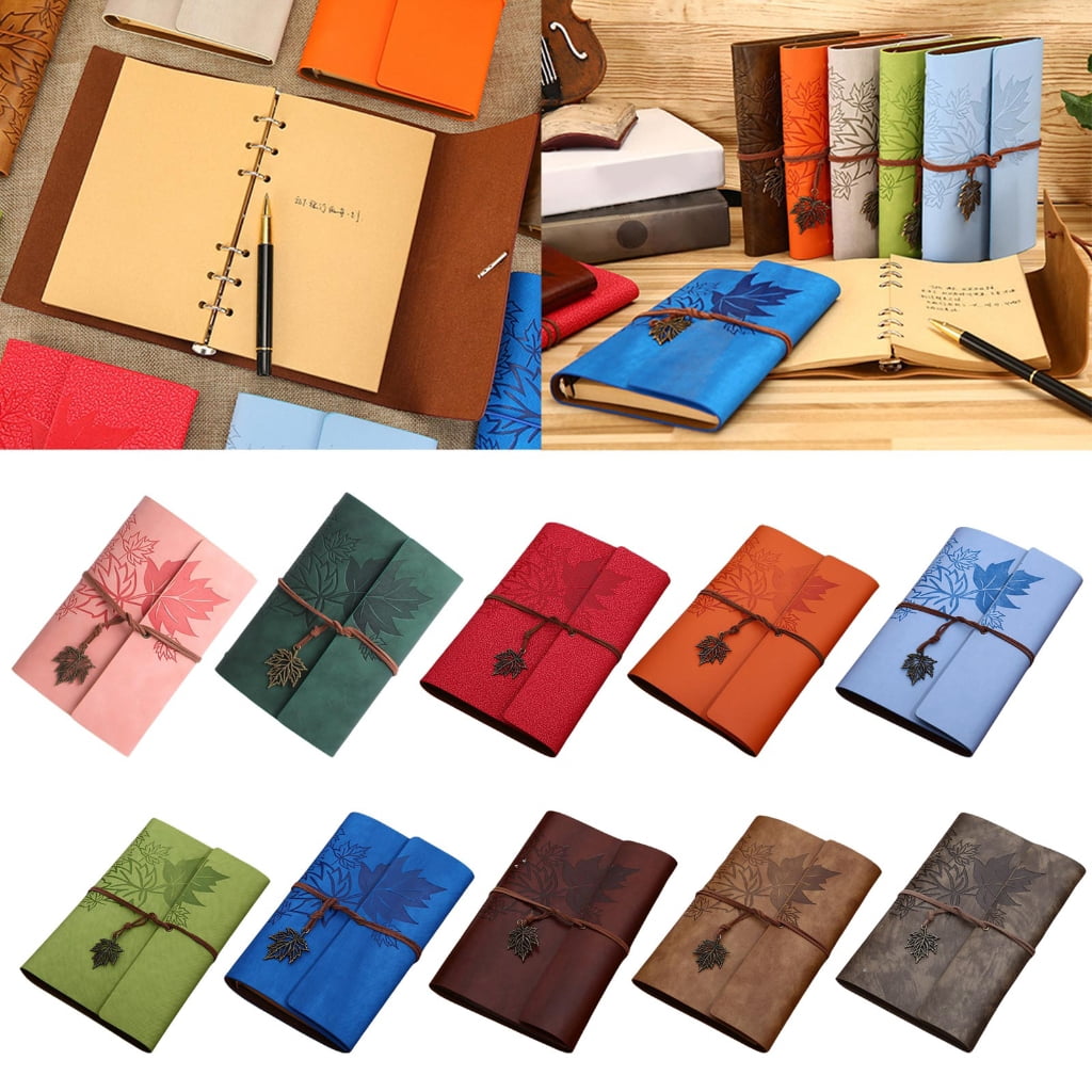 PU Leather Journal Notebook 160 Unlined Pages Refillable Vintage Sketchbook