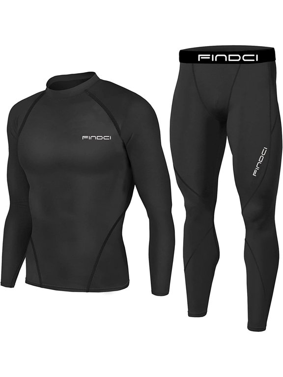 Men's Sports Running Set Compression Shirt + Pants Skin-Tight Long Sleeves Quick Dry Fitness Tracksuit Gym Yoga Suits