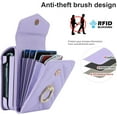 thumbnail image 3 of MYKOMI Phone Case for Motorola Razr 40 Ultra/Moto Razr Plus 2023 Wallet Cover with RFID Blocking Ring Crossbody Wrist Strap Stand Credit Card Holder Purse Cell Razr+ + 5G XT2321-3 Women Girls Purple, 3 of 7