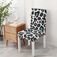 thumbnail image 4 of Leopard Print Dining Chair Covers 4 Pack Cartoon Animal Design Washable Polyester Stretch Slipcovers Removable Seat Protector for Unique Home Style, 4 of 7