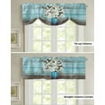 thumbnail image 4 of White Magnolia Flower Vintage Wood Grain Window Valance Curtain Kitchen Cafe Short Curtains Living Room Tie-Up Valance Curtain, 4 of 6