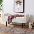thumbnail image 2 of SAFAVIEH Henri Mid-Century Cushioned Bench, Cream/Walnut, 2 of 9
