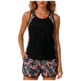 thumbnail image 2 of Yammkia Women Tankini Top Women's Tankini Sets Two Piece Bathing Suits Tummy Control Square Neck Adjustable Straps Ruched Ribbed(Dark Gray,XL), 2 of 9