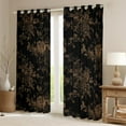 thumbnail image 2 of Feelyou Black Gold Flower Blackout Curtains Set of 2 (52x84 Each), Retro French Floral Window Curtains, Countryside Theme Curtains and Drapes, Curtains and Drapes Room Decor, 2 of 6