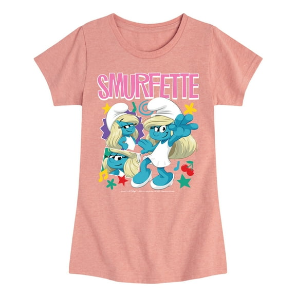 Smurfs - Smurfette - Toddler And Youth Girls Fitted Short Sleeve Graphic T-Shirt