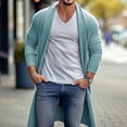 thumbnail image 5 of DHFJKG Men's Long Sweater Cardigan Jacket Knee-Length Long Sleeved Shawl Collar Non Pocket Open Front Knitted Coat Casual Fall Winter Outdoor Solid Color Versatile Outerwear, 5 of 5