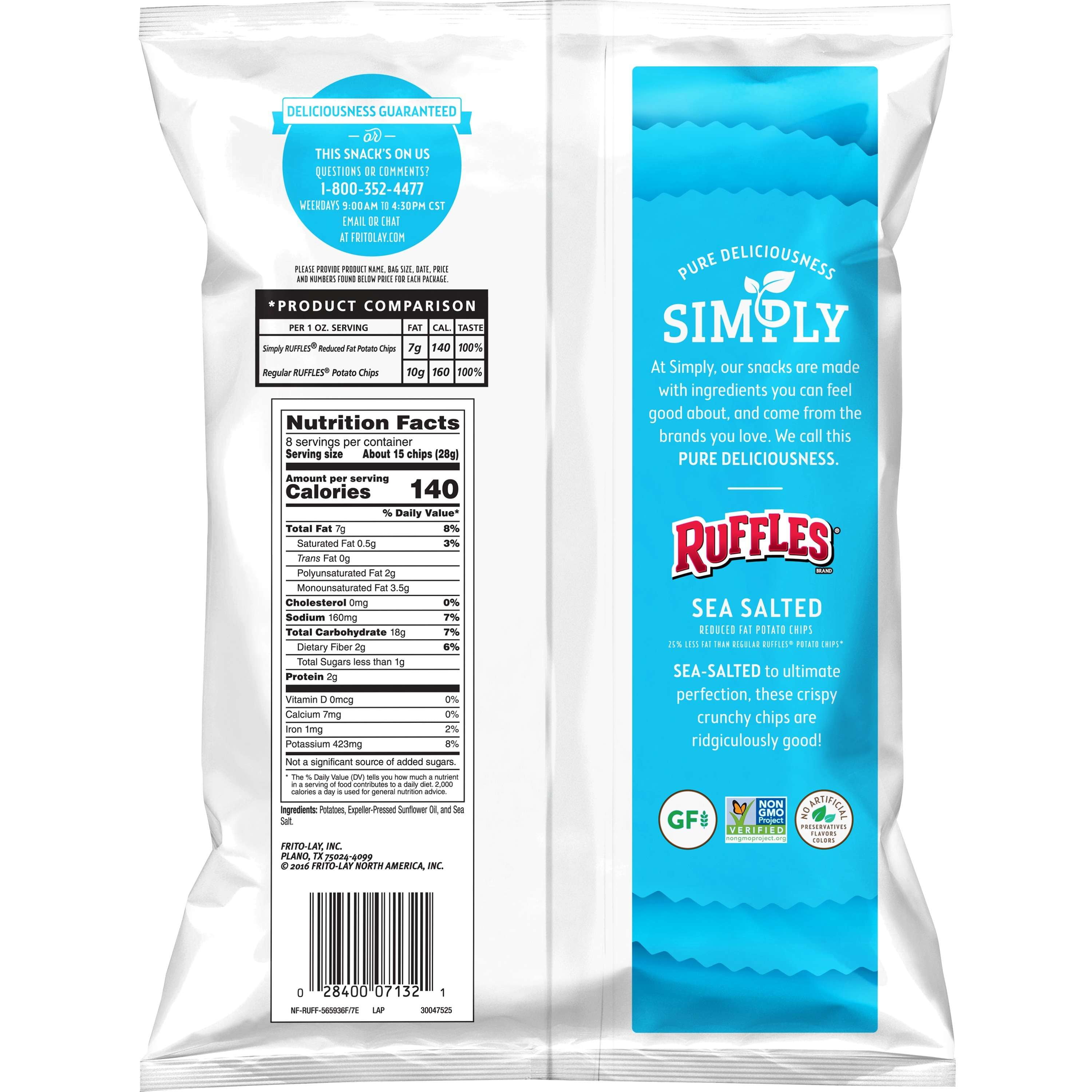 Nutrition Facts For Ruffles Potato Chips Nutrition Ftempo