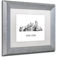 thumbnail image 2 of Trademark Fine Art 'New York New York Skyline WB-BW' Canvas Art by Marlene Watson, White Matte, Silver Frame, 2 of 4