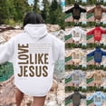 thumbnail image 6 of TrendOFT Christian Graphic Hoodies for Teen Girls Aesthetic Cute Oversized Fall Sweatshirt Love Like Jesus Graphic Hoodie for Women Beige L, 6 of 6
