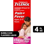 Children’s Tylenol Pain + Fever Relief Medicine, Bubble Gum, 4 fl. oz
