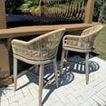 thumbnail image 4 of PURPLE LEAF Outdoor Bar Height Stools Set of 2, Patio Woven Aluminum Barstools Bar Chairs with Back and Cushions for Balcony Garden Indoor Kitchen Outside,Champagne, 4 of 11