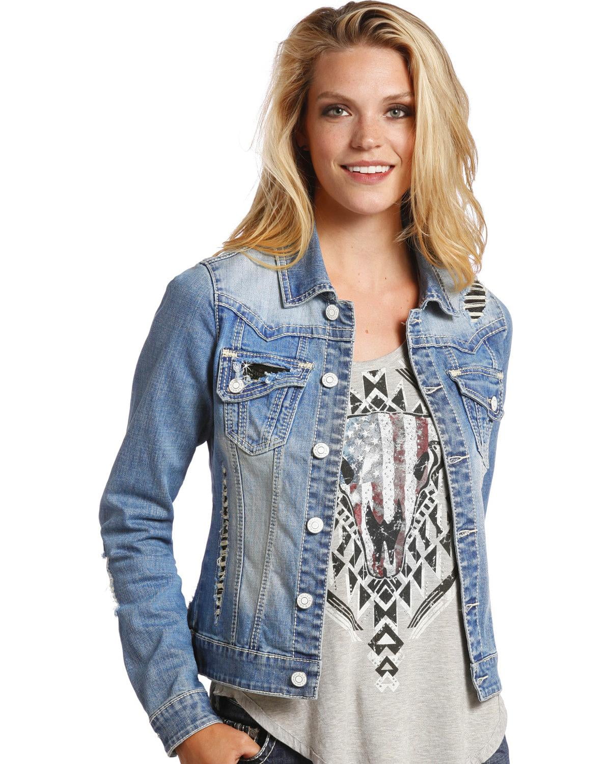Wash Sequin Pocket Denim Jacket - 52 