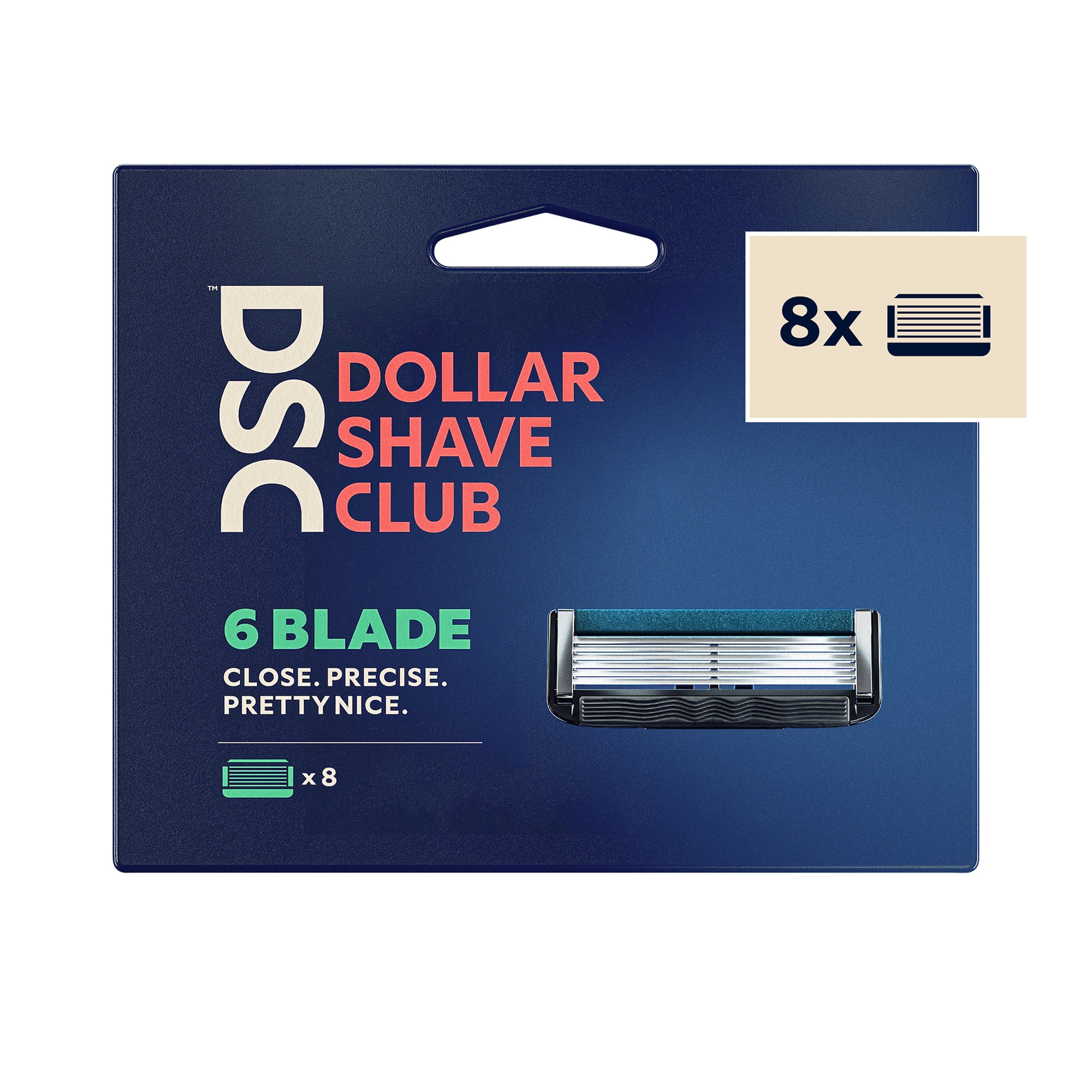 Dollar Shave Club Men's Razor 6-Blade Razor Blade Refills 8 Count