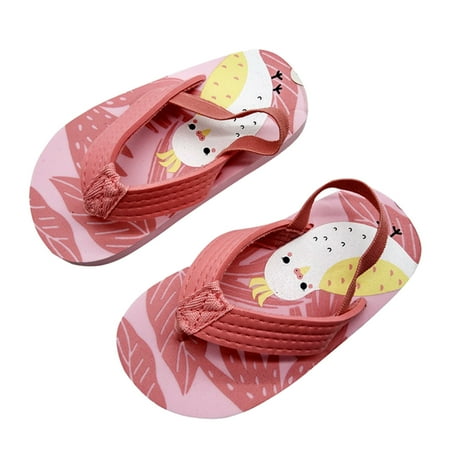 

NEGJ Girls & Boys Flip Flops For Kids Sandals Toddler Summer Shoes With Adjustable Elastic Strap Eva Beach Shoes