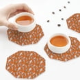 thumbnail image 7 of Pofeuu Halloween Mummy Print Leather Coasters Set of 6, Round Cups Mugs Mat Pad for Home Kitchen Heat Resistant Drink Coasters,Octagon, 7 of 7