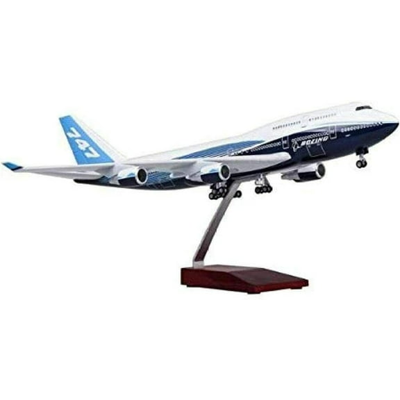 Cocobaby Airplane Aircraft 1/150 B747 Boeing 747-400 Plane Model Replica Resin LED Lights