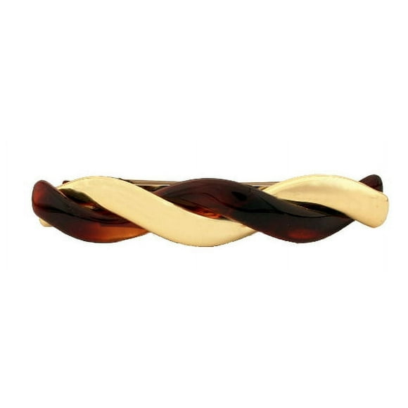 Pinza TRENZADA Caravan EN COLORES BRILLANTES CAREY Y DORADO metálico