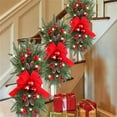 thumbnail image 4 of laqbezok Christmas Swag, Prelit Stairs Christmas Garland, Red Prelit Stairway Swag Trim, Christmas Wreaths for Front Door, Christmas Swags for Decorating Outdoor Home Decor, 4 of 7