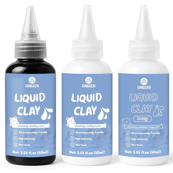 GDDP Black, White and Clear Liquid Polymer Clay, Oven-Bake Molding Compound for Diy Jewelry, Toys and Household Items