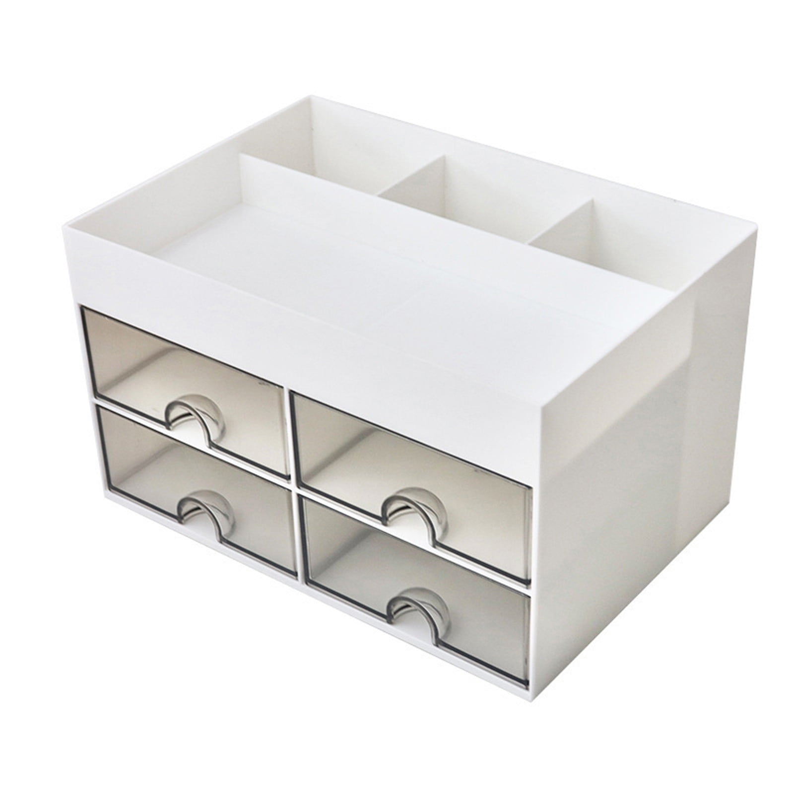 Desk Organizer with 4 Drawers,Multi-Compartment Office Storage,Plastic Desk Caddy for Pencils and Stationery,Desktop Organizer Box for Study Supplies,Compact and Practical Desk Storage Solution