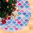 thumbnail image 5 of FMSHPON Watercolor Fish Scales Xmas Christmas Tree Skirt Stand Mat for Holiday Party Decoration Indoor Outdoor 36 inches, 5 of 6
