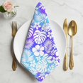Tropical Plants Cloth Napkins, Blue Purple Jungle Palm Leaves Flowers ...