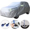 thumbnail image 3 of CheroCar Couverture de Voiture Complète Imperméable à l'Eau Tous les Temps Soleil Extérieur Poussière Gratte Pluie Neige Grêle UV Protection contre la Poussière pour Jeep Renegade 2015-2022, Argent, 3 of 10