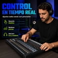 thumbnail image 4 of Consola Mezcladora 16 Canales Bluetooth Usb Estudio Sonido Audiotek, 4 of 8