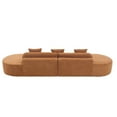 thumbnail image 3 of Newboti Furniture Modern curved combination sofa, terrycloth fabric sofa, minimalist sofa in living room, apartment, no assembly required, three pillows,Browm 03268, 3 of 12