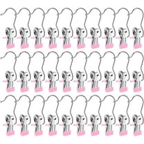 Boot Hangers for Closet,30 Pack Laundry Hooks with Clips,Stainless Steel Boot Hanger Clips,Portable Hangers Single Clip Space Saving Boot Clips for Hanging (Pink)