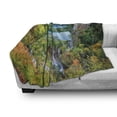 thumbnail image 3 of Fall Soft Flannel Fleece Throw Blanket, Scenic Fall Valley in the Mountains of Plitvice Lakes National Park Croatia, Cozy Plush for Indoor and Outdoor Use, 60" x 80", Green Blue Orange, by Ambesonne, 3 of 6