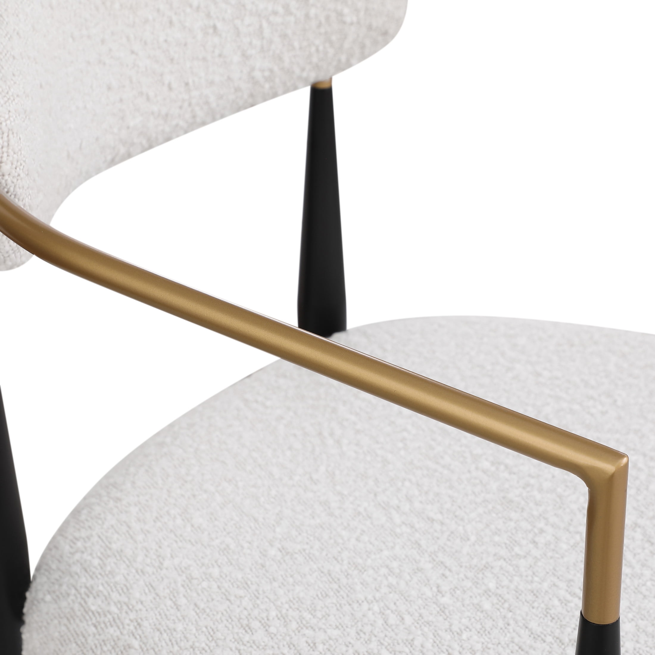 Barnes Modern Glam Beige, Black, & Gold Colored Cushioned Counter Stool