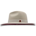thumbnail image 2 of Modernique Collection: Montique White 3 1/8" Brim Red Bottom Wool Felt Dress Hat, 2 of 5