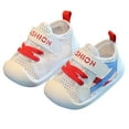 thumbnail image 2 of Puntoco Nuevos Zapatos De Suela Blanda Para Niños Medianos Y Grandes, Zapatos Para Bebés Y Niños Pequeños, Zapatos De Malla Con Velcro, Zapatillas De Deporte Para Niñas, Rojo 14, 2 of 4
